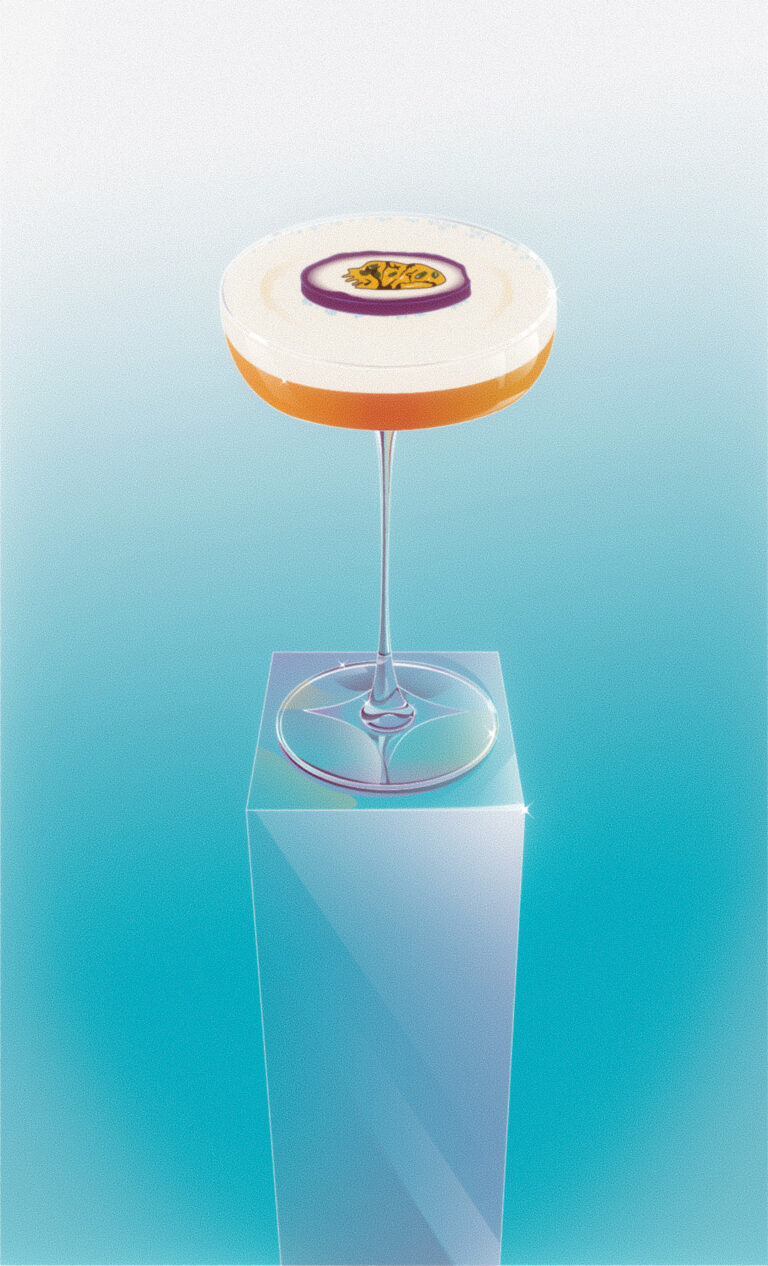 Illustrated Pornstar Martini cocktail by Daniel Iglesias Gonzalez