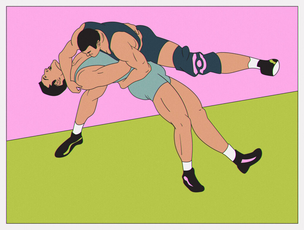 Wrestlers illustrated by Daniel Iglesias Gonzalez