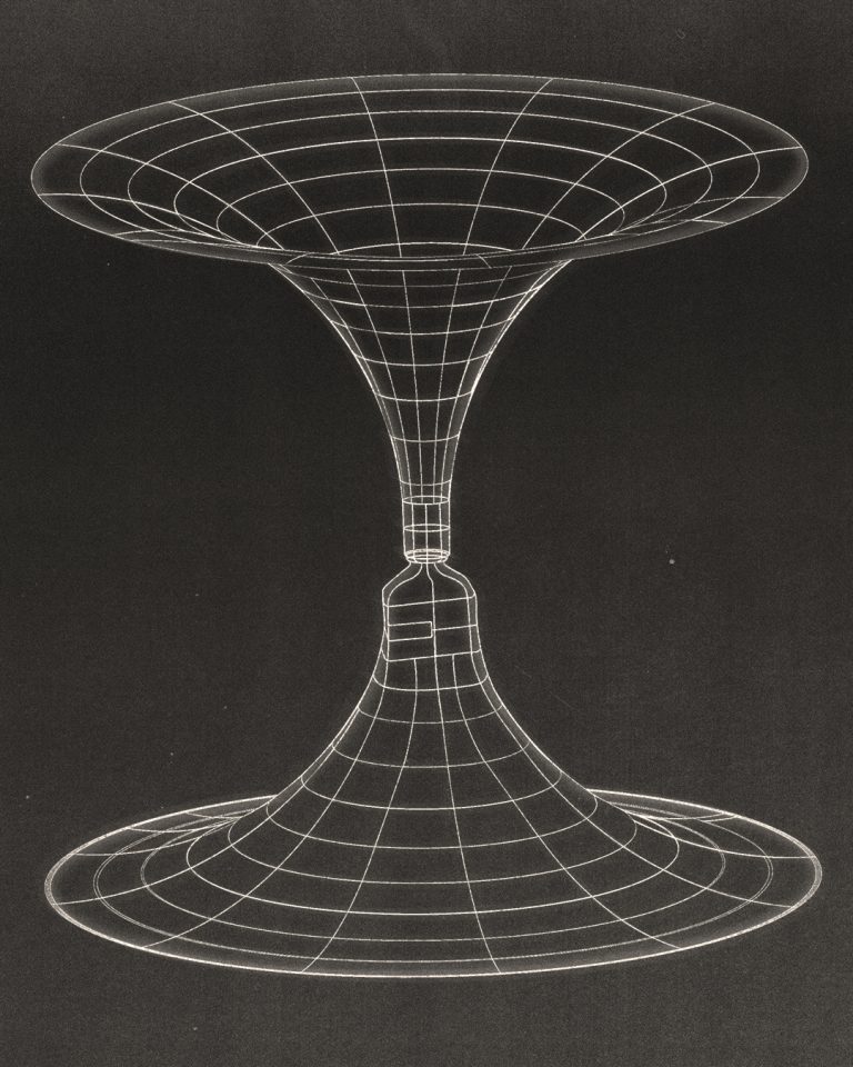 Illustration of a wire wormhole by Daniel Iglesias Gonzalez