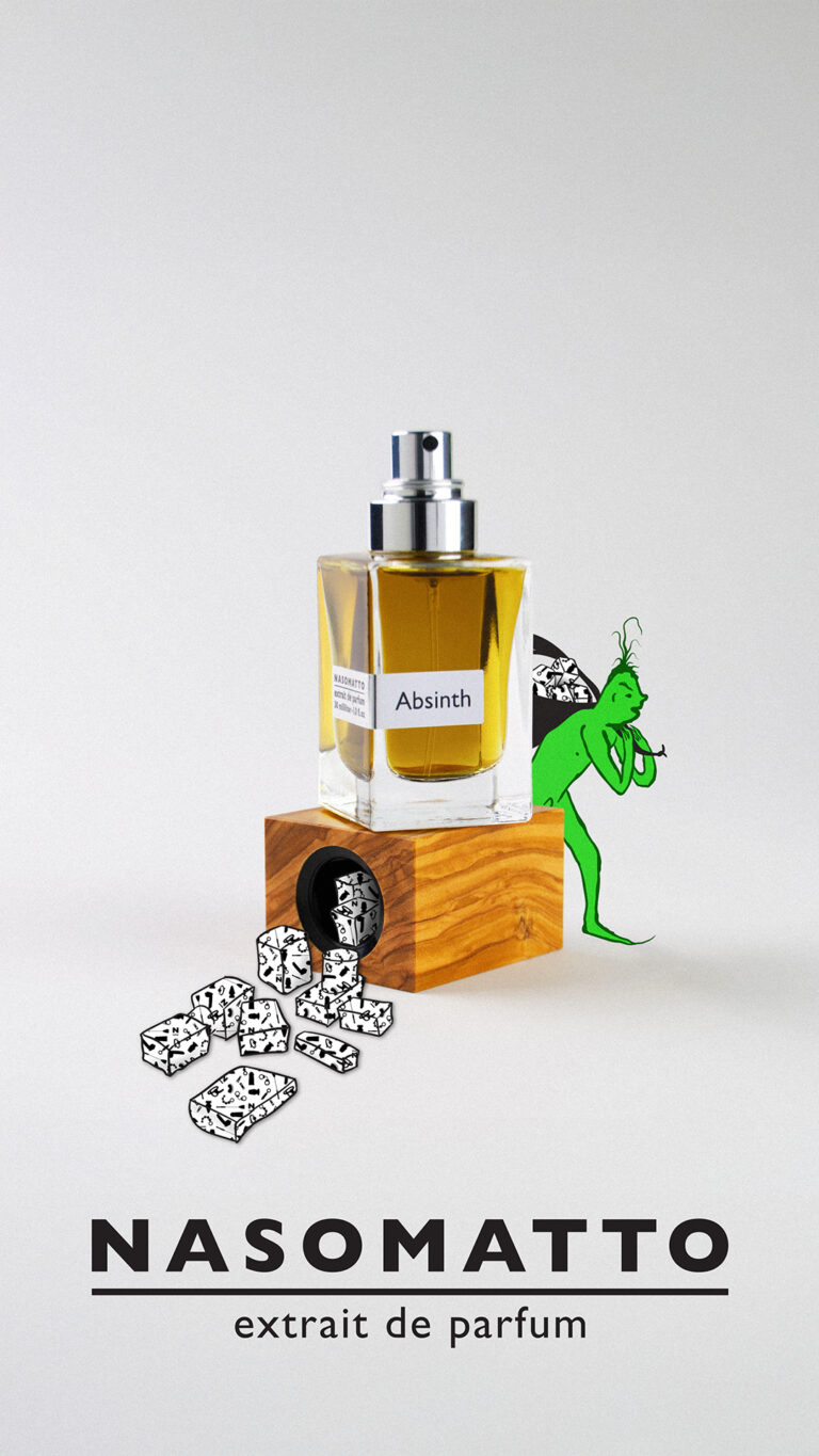 Photo of a perfume bottle with a Grinch